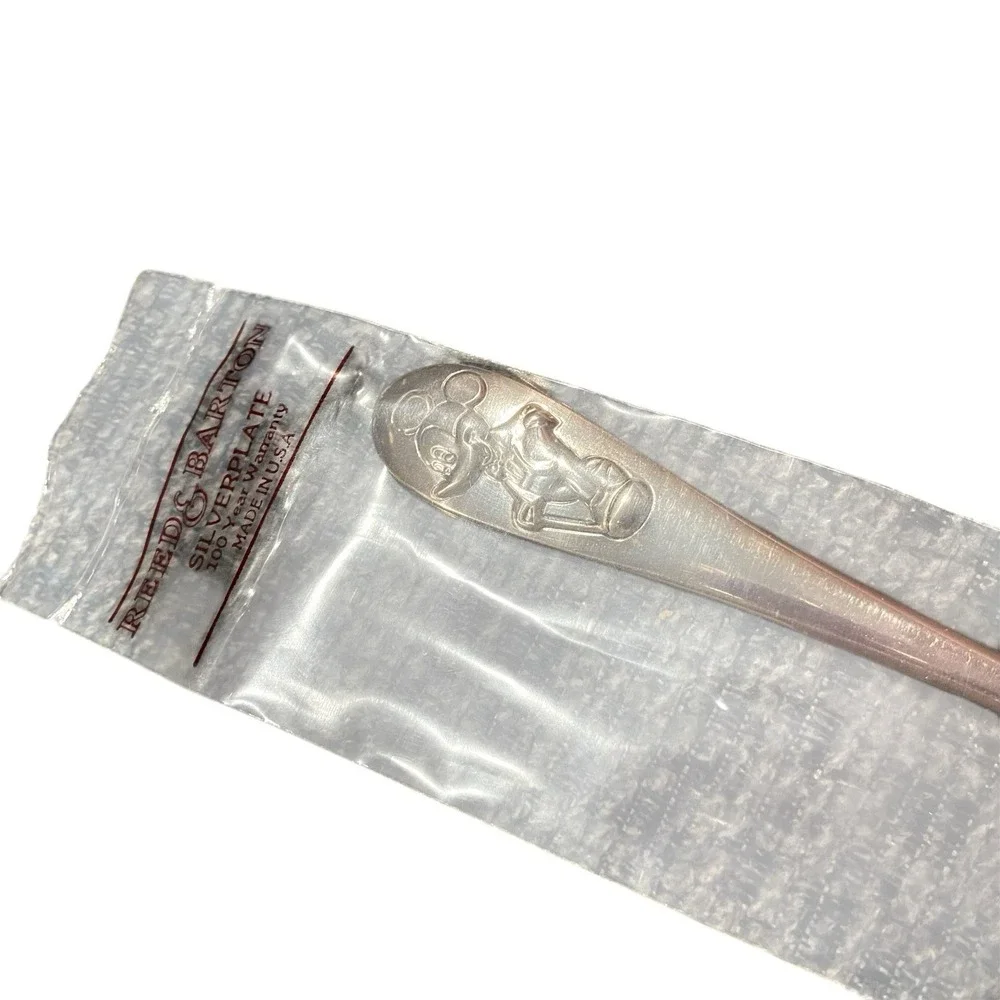 Vintage‎ Reed & Barton Silver Plated Disney Mickey Mouse Infant Baby Spoon